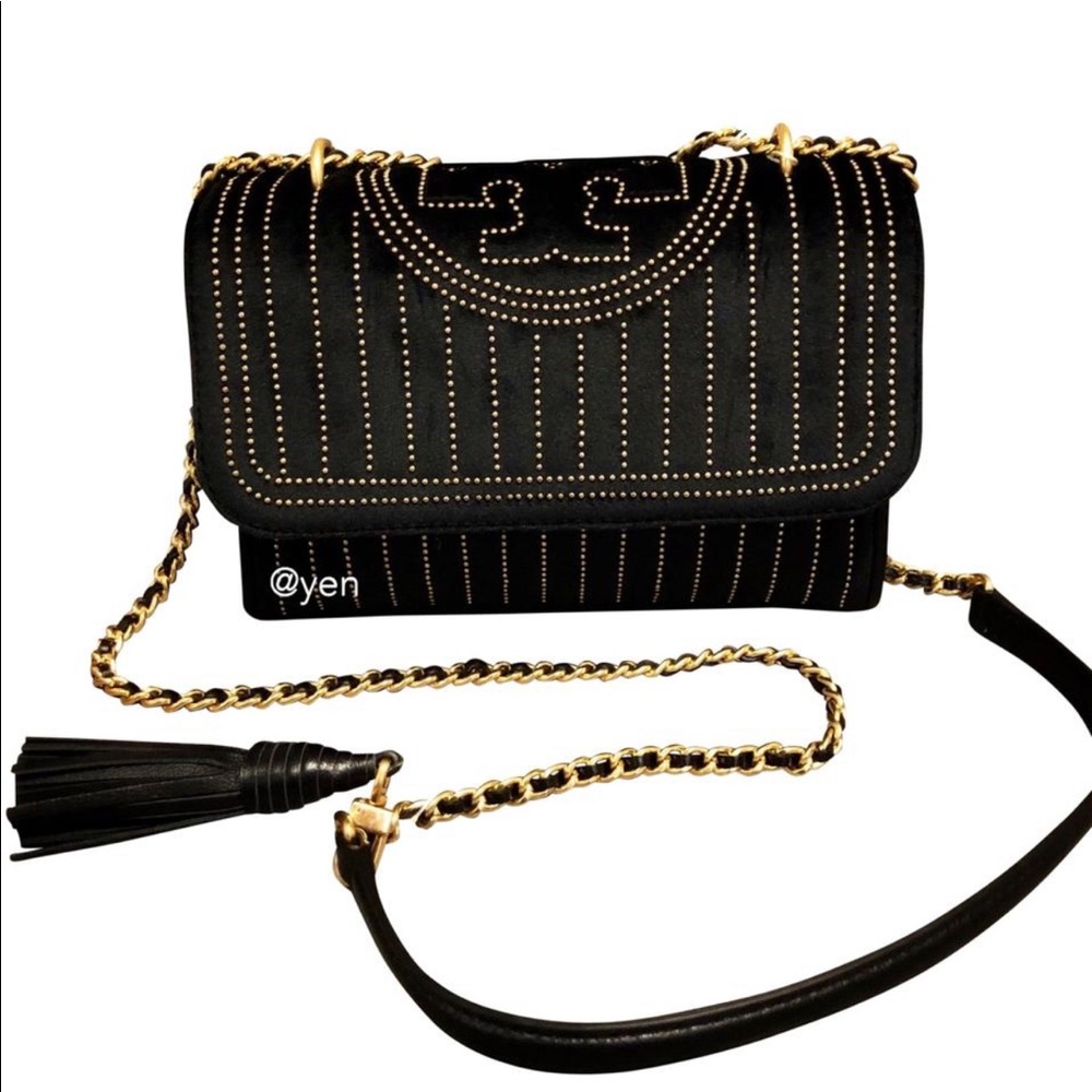 Tory Burch Small Fleming Studded velvet bag